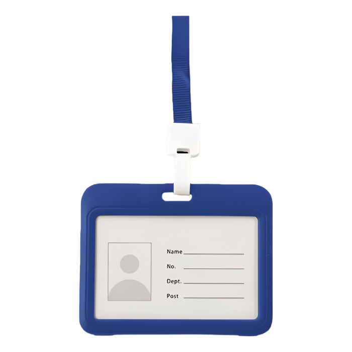 Card Holder With Lanyard  Blue