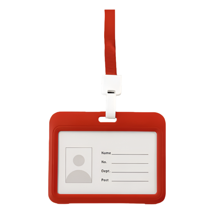 Card Holder With Lanyard Red