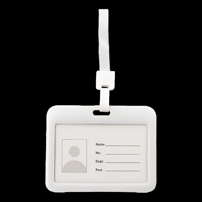 Card Holder With Lanyard White