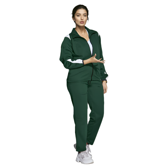 Econo Tracksuit Ladies Bottle Green & White
