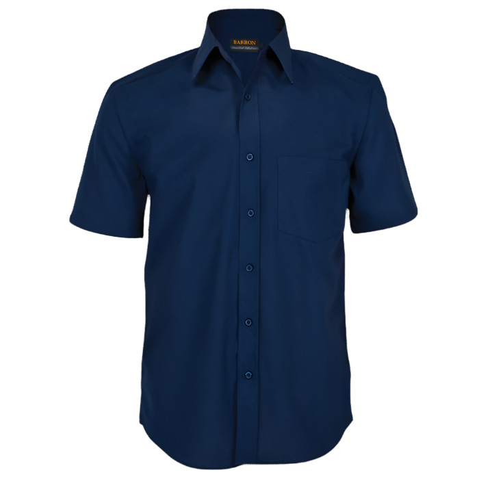 Men's Basic Poly Cotton Lounge Short Sleeve Navy