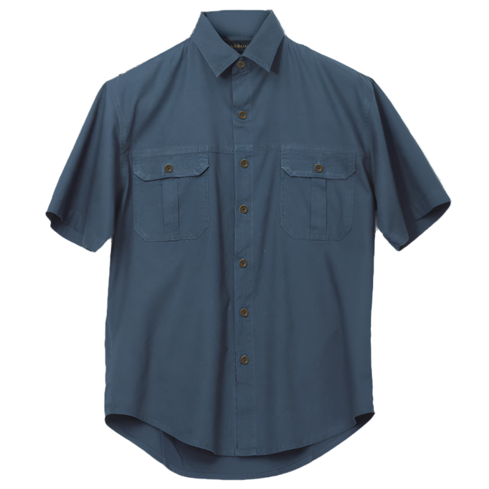 Men's Plain Bush Shirt Airforce Blue
