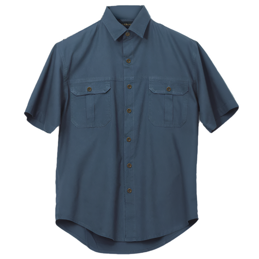 Men's Plain Bush Shirt Airforce Blue