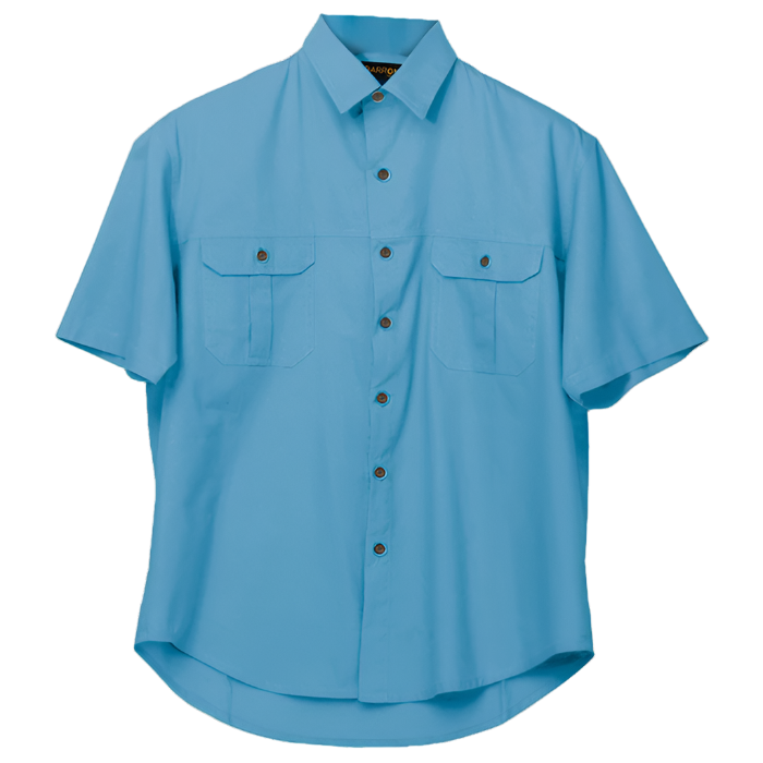 Men's Plain Bush Shirt Dusk Blue