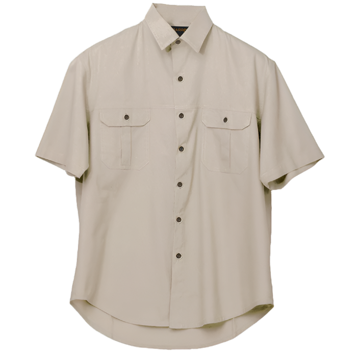 Men's Plain Bush Shirt Stone
