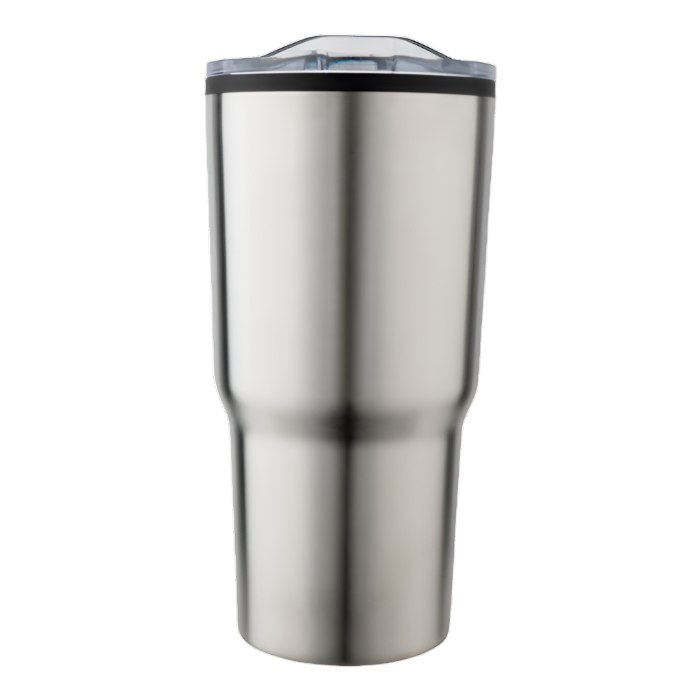 Silver 590ml Stainless Steel Mug With Clear  Lid