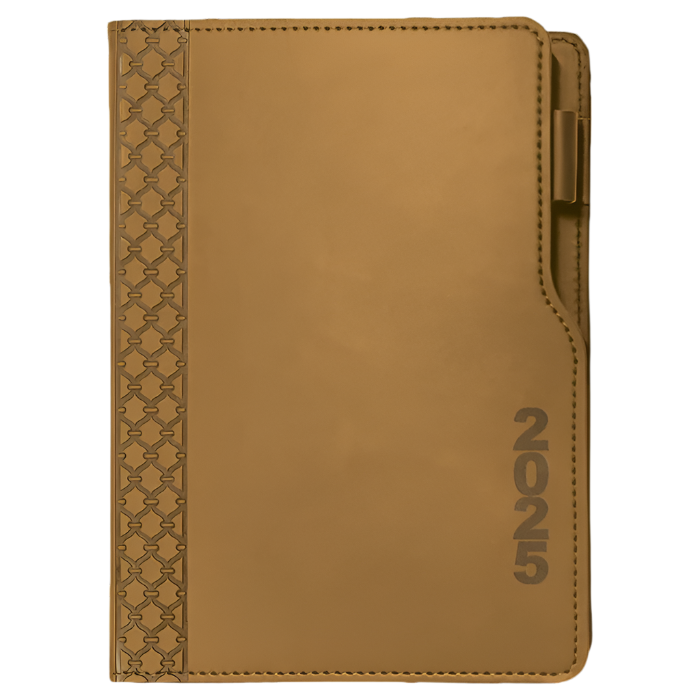 2025 Executive Cut Away A5 Diary Golden Brown