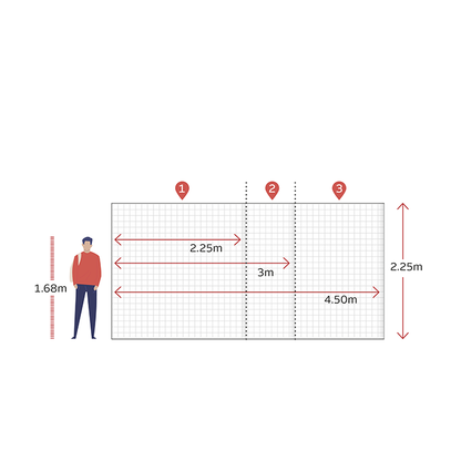 Banner Walls Standard - Single Sided Size Guide