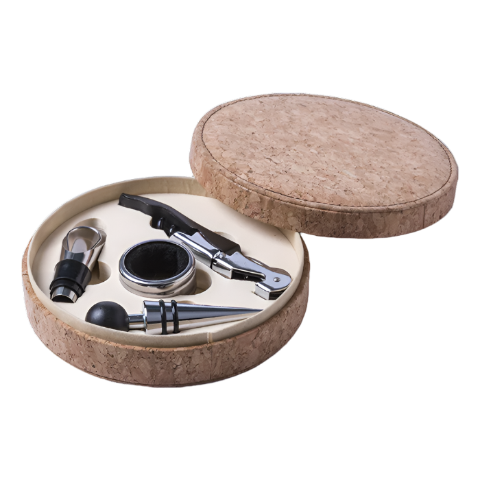 Bribal Wine Set: includes a dual lever corkscrew with capsule cutter and opener, stopper, dispenser, and drip stop