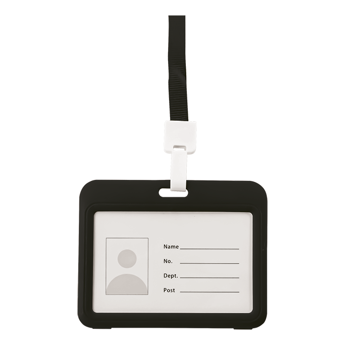 Card Holder With Lanyard Black