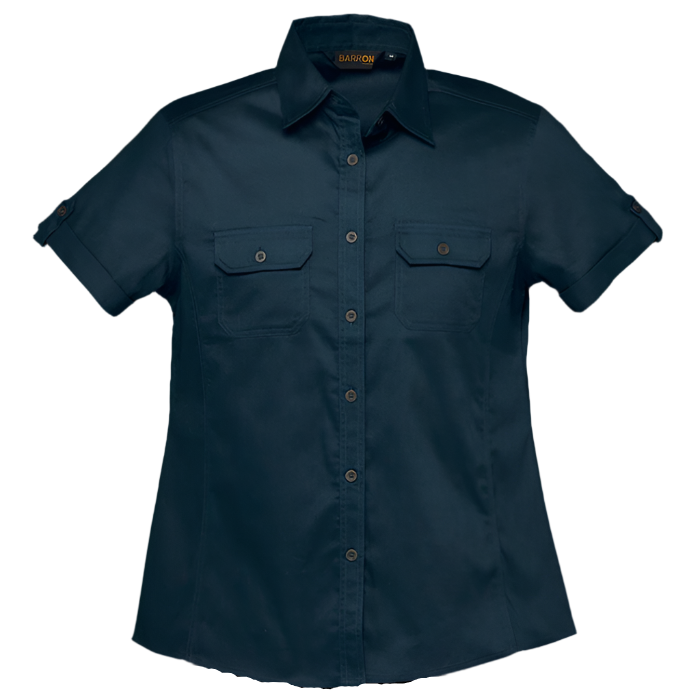 Ladies Plain Bush Shirt Navy