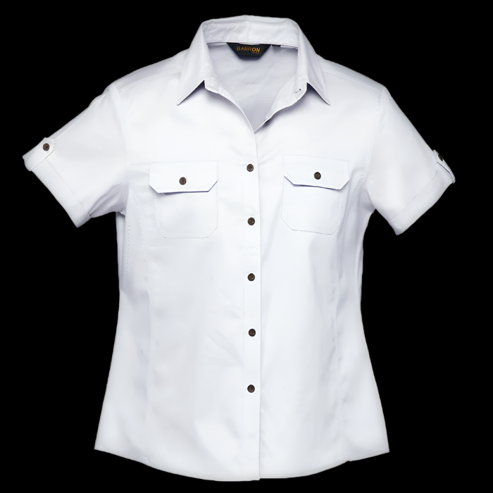 Ladies Plain Bush Shirt White