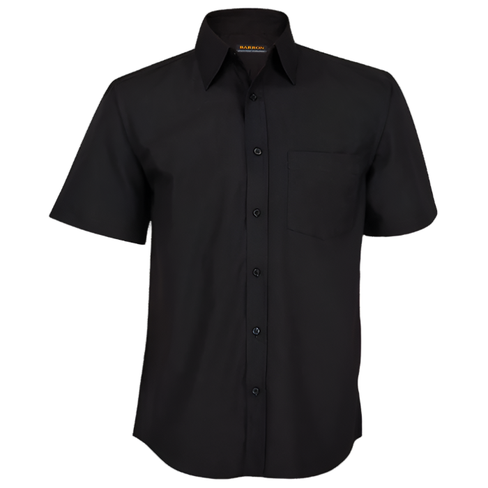 Men's Basic Poly Cotton Lounge Short Sleeve Black