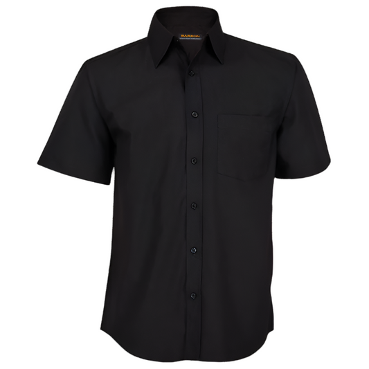 Men's Basic Poly Cotton Lounge Short Sleeve Black