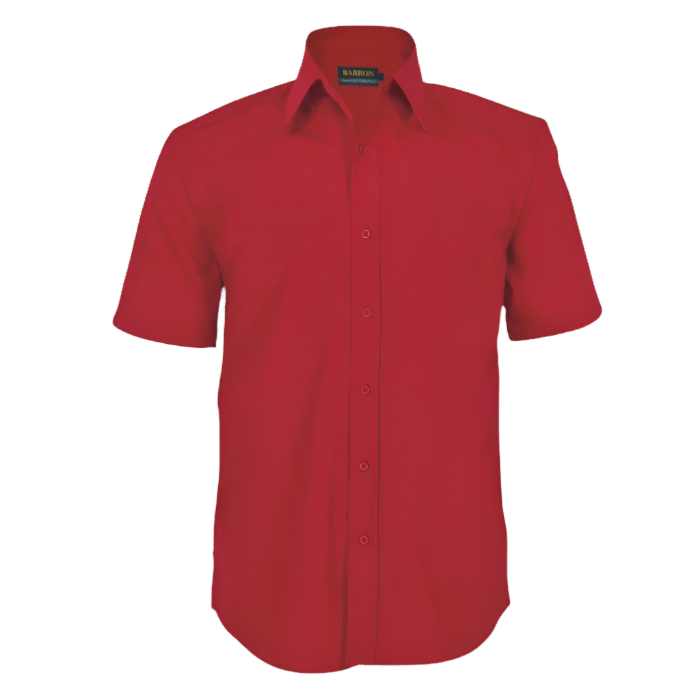 Men's Basic Poly Cotton Lounge Short Sleeve Red