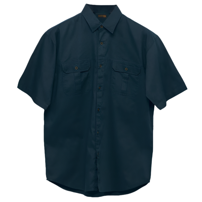 Men's Plain Bush Shirt Navy
