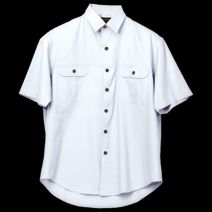 Men's Plain Bush Shirt White